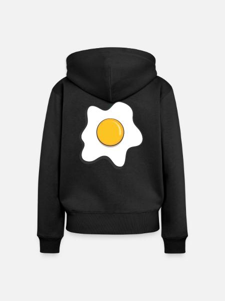 Spiegelei - Frauen Premium Bio Zip Hoodie - Schwarz
