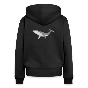 Sparkly whale - Frauen Premium Bio Zip Hoodie - Schwarz - Hinten - Julia (174cm)