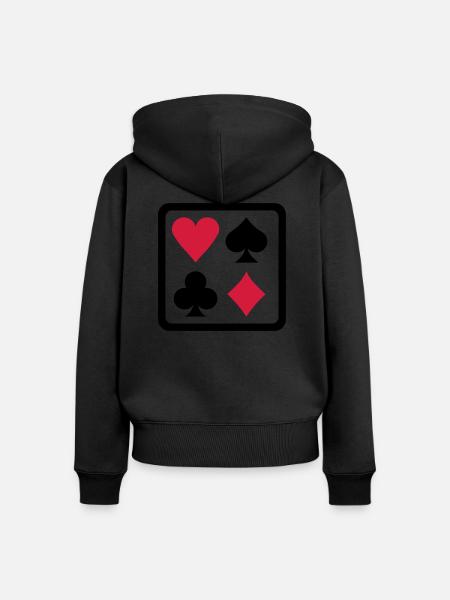Poker - Frauen Premium Bio Zip Hoodie - Schwarz
