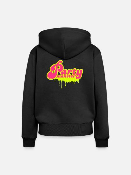 PARTY MONSTER TROPFEND - Frauen Premium Bio Zip Hoodie - Schwarz