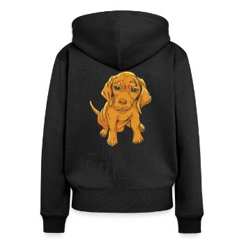 Magyar Vizla Chemise de sommeil officielle pour les fans de chien - Sweat à capuche zippé Premium bio Femme - noir - Dos - Julia (174cm)