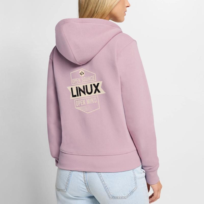 Open Source Open Mind Linux Operating System Women's Premium Organic Zip Hoodie