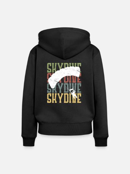 Fallschirmspringer Motiv Skydive Skydiver - Frauen Premium Bio Zip Hoodie - Schwarz