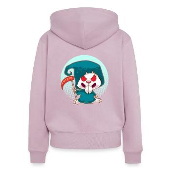 Böser Hase Böser Hasi Lustiges Kaninchen Geschenk - Frauen Premium Bio Zip Hoodie - Altrosa - Hinten - Julia (174cm)
