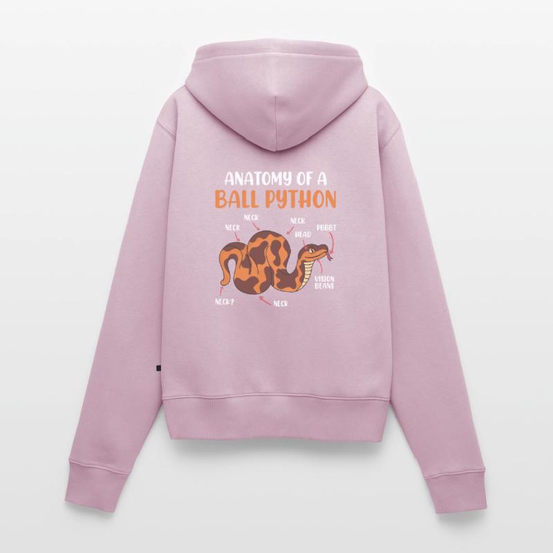 Schlangen Anotomie einer Königspython Ball Python Frauen Premium Bio Zip Hoodie