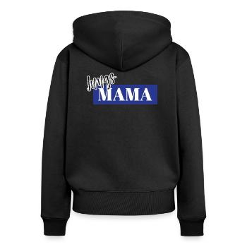 Jungs Mama Mutter Eines Jungen Sohn Muttertag Mami - Frauen Premium Bio Zip Hoodie - Schwarz - Hinten - Julia (174cm)