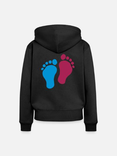 Fuß bebe - Frauen Premium Bio Zip Hoodie - Schwarz