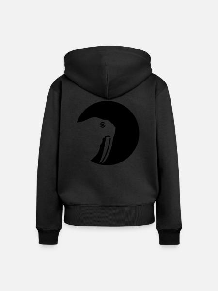 Walross - Frauen Premium Bio Zip Hoodie - Schwarz