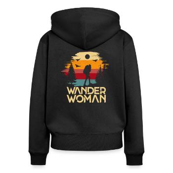 Hiking Mountaineering Hiking Nature Hiking Woman - Women's Premium Organic Zip Hoodie - black - Back - Julia (174cm)
