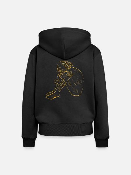 be unique - Frauen Premium Bio Zip Hoodie - Schwarz