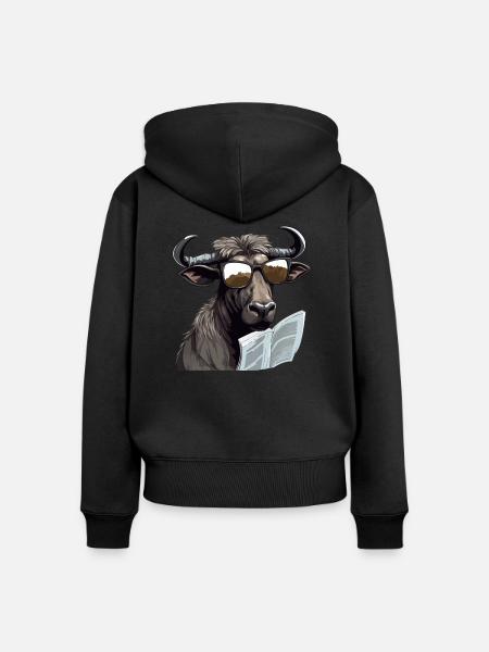 Buchen Sie den Bison - Frauen Premium Bio Zip Hoodie - Schwarz