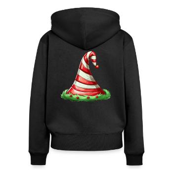 Christmas Hut - Women's Premium Organic Zip Hoodie - black - Back - Julia (174cm)