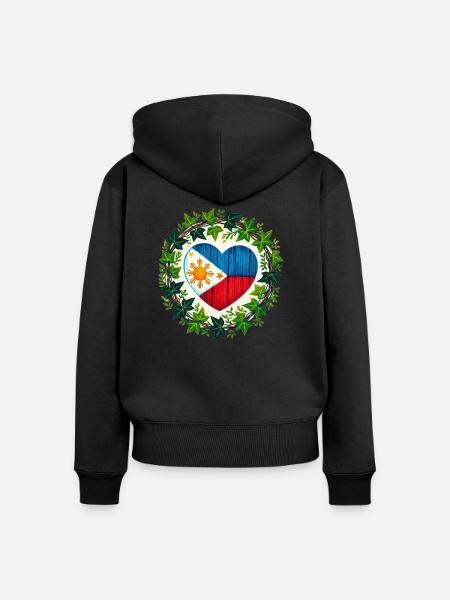 Philippinen Flagge - Frauen Premium Bio Zip Hoodie - Schwarz