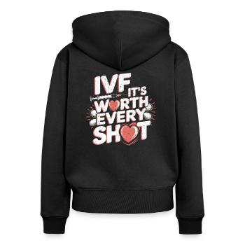 Hope and courage on the IVF journey - Women's Premium Organic Zip Hoodie - black - Back - Julia (174cm)