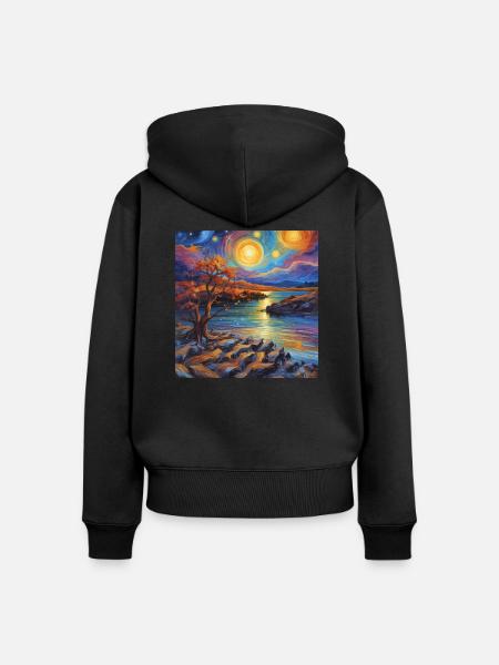 Sonnenklang - Frauen Premium Bio Zip Hoodie - Schwarz