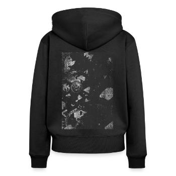 Steampunk noir et blanc - Sweat à capuche zippé Premium bio Femme - noir - Dos - Julia (174cm)