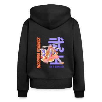 Samurai Warrior. Samurai Girl. White Version. - Women's Premium Organic Zip Hoodie - black - Back - Julia (174cm)