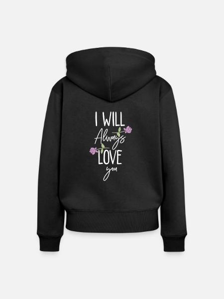 romantischer Liebesbeweis - Frauen Premium Bio Zip Hoodie - Schwarz