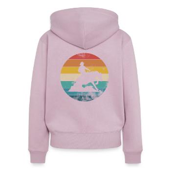 Arrêt de glisse Western Riding Gift - Sweat à capuche zippé Premium bio Femme - rose poudré - Dos - Julia (174cm)