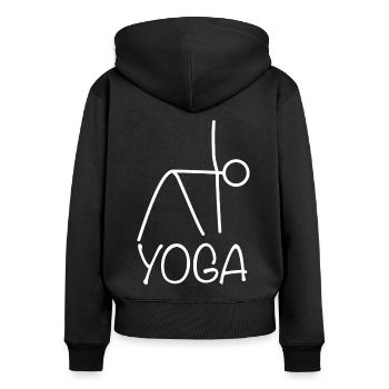 Yoga exercise for a workout - Women's Premium Organic Zip Hoodie - black - Back - Julia (174cm)