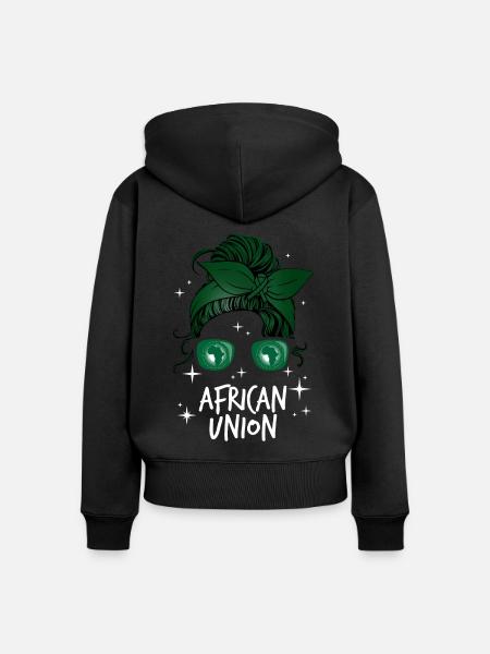 Afrikanische Union - Frauen Premium Bio Zip Hoodie - Schwarz