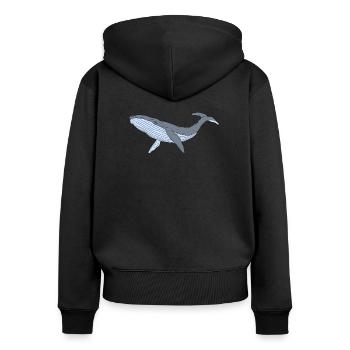 Blue whale - Frauen Premium Bio Zip Hoodie - Schwarz - Hinten - Julia (174cm)