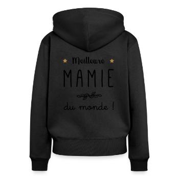 Meilleure mamie du monde vecteur - Sweat à capuche zippé Premium bio Femme - noir - Dos - Julia (174cm)