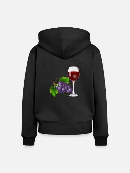 Wein und Wein - Frauen Premium Bio Zip Hoodie - Schwarz