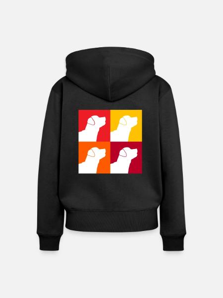 Labrador - Frauen Premium Bio Zip Hoodie - Schwarz