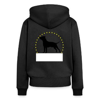American Staffordshire Terrier individuell - Frauen Premium Bio Zip Hoodie - Schwarz - Hinten - Julia (174cm)