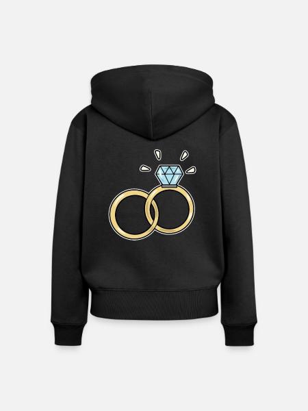 Ehering - Frauen Premium Bio Zip Hoodie - Schwarz