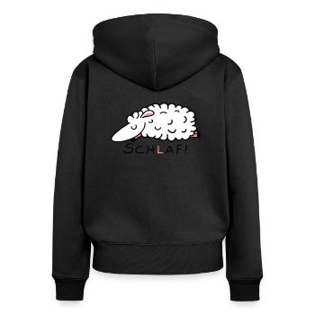 Dors comme les moutons - Sweat à capuche zippé Premium bio Femme - noir - Dos - Julia (174cm)