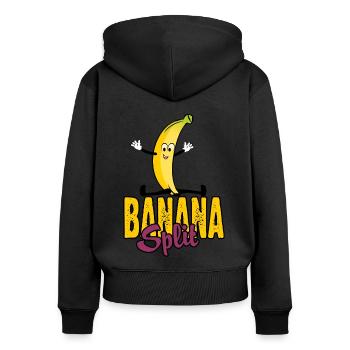 Banana split - Women's Premium Organic Zip Hoodie - black - Back - Julia (174cm)