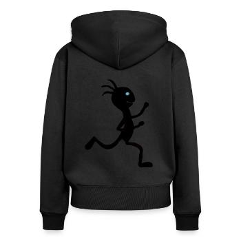 Run - Women's Premium Organic Zip Hoodie - black - Back - Julia (174cm)