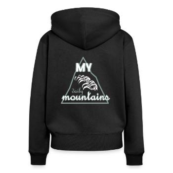 tägliche Herausforderung Zahnarzt Zahntechniker - Frauen Premium Bio Zip Hoodie - Schwarz - Hinten - Julia (174cm)