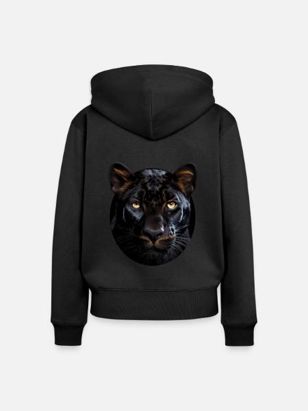 Panther - Frauen Premium Bio Zip Hoodie - Schwarz