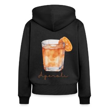 Aperoli Saufen Aperoly Spritztour Sommergetränk - Frauen Premium Bio Zip Hoodie - Schwarz - Hinten - Julia (174cm)