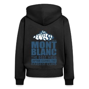 Mountaineering Mont Blanc Hiking - Women's Premium Organic Zip Hoodie - black - Back - Julia (174cm)