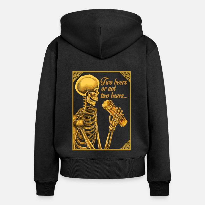 DEUX BIÈRES OU PAS DEUX BIÈRES - Sweat à capuche zippé Premium bio Femme - noir
