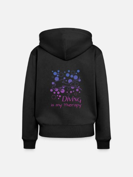 diving - Frauen Premium Bio Zip Hoodie - Schwarz