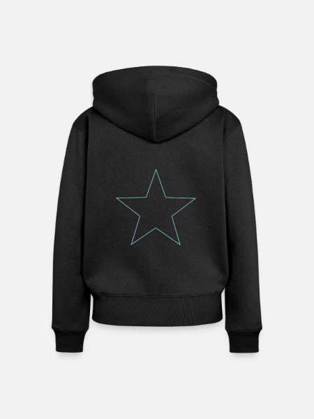 Stern hellblau blue star - Frauen Premium Bio Zip Hoodie - Schwarz