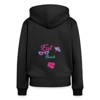 Abitour 2024 Reise Nach Abitur Abi 24 Abifahrt - Frauen Premium Bio Zip Hoodie - Schwarz - Hinten - Julia (174cm)