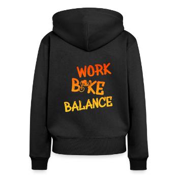 Bike - Frauen Premium Bio Zip Hoodie - Schwarz - Hinten - Julia (174cm)
