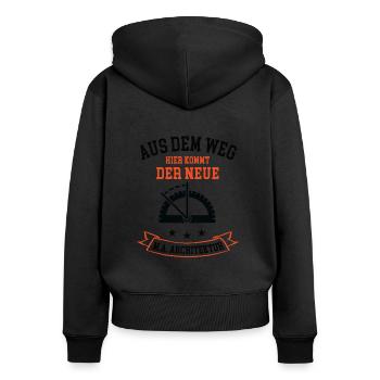 Architekturstudium Master Architecture Studium MA - Frauen Premium Bio Zip Hoodie - Schwarz - Hinten - Julia (174cm)