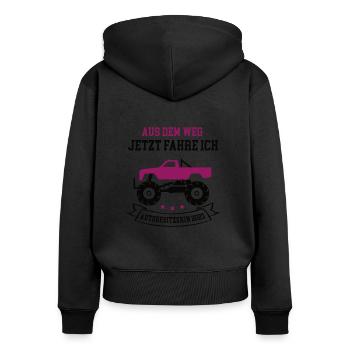 Autobesitzerin 2023 Führerschein Neues Auto PKW - Frauen Premium Bio Zip Hoodie - Schwarz - Hinten - Julia (174cm)