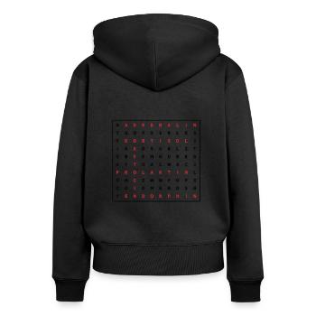 Hebamme Job Beruf Studium Examen Worträtsel - Frauen Premium Bio Zip Hoodie - Schwarz - Hinten - Julia (174cm)