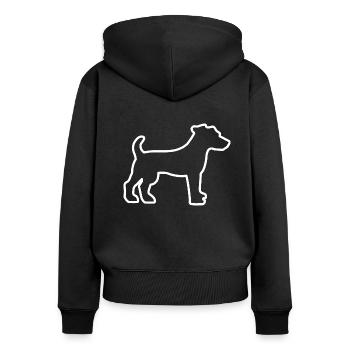 Jack Russell Terrier - White Contour - Women's Premium Organic Zip Hoodie - black - Back - Julia (174cm)