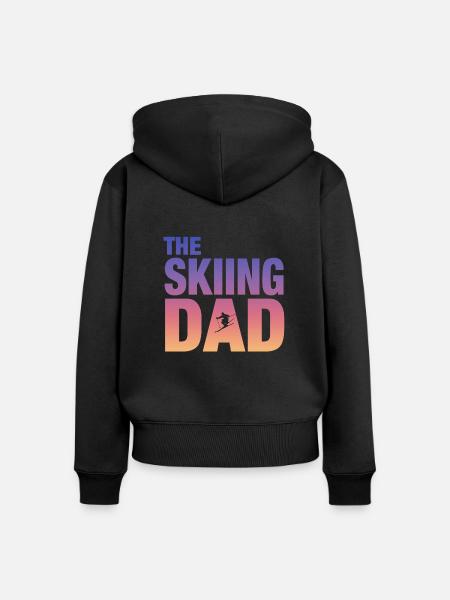 The Skiing Dad - Ski - Frauen Premium Bio Zip Hoodie - Schwarz