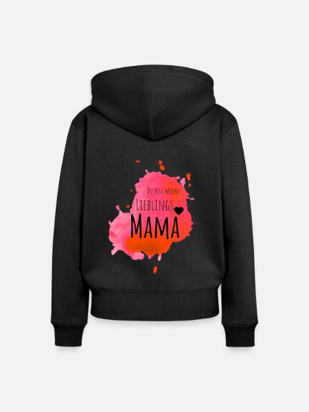 Lieblings Mama - Frauen Premium Bio Zip Hoodie - Schwarz