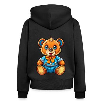 Pretty Teddy - Women's Premium Organic Zip Hoodie - black - Back - Julia (174cm)